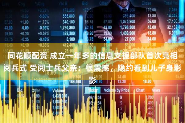 同花顺配资 成立一年多的信息支援部队首次亮相阅兵式 受阅士兵父亲：很震撼，隐约看到儿子身影